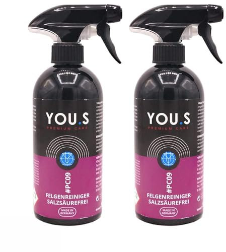 YOU.S Premium Care Felgenreiniger Salzsäurefrei Chrom Edelstahl Alu - 2x 500 ml