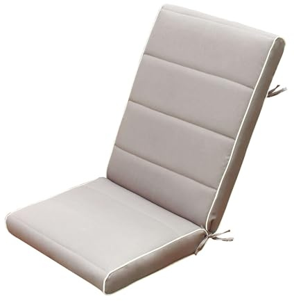 milani home - Cuscino Medio Beige Con Doppia Cucitura Per Sedia E Poltrona Per Esterno Idrorepellenti Resistente All'Acqua - Tortora