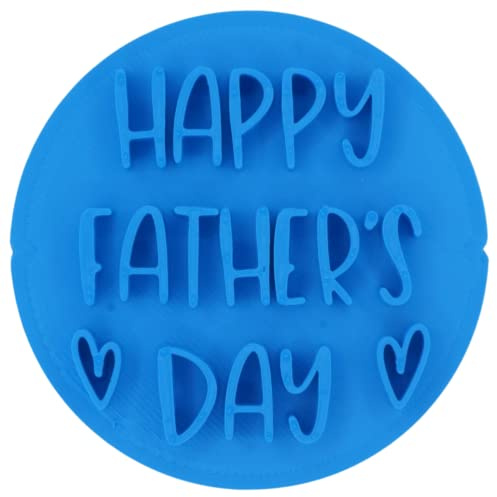 Happy Father's Day Heart Cookie Stamp Fondant Embosser 6cm (2.36 inches) Made in The UK for Baking, Cooking, Fondant, Icing, Cupcake, Cookie, Cake, Biscuits, Decoration
