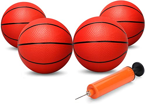 Dilabnda Mini Hoop Basketball für Kinder, 16cm Gummi Ersatz Basketbälle Strandball Kleine Hüpfbälle Bälle für Mädchen Jungen, Soft Ball für aufblasbaren Pool Basketball (5er-Pack)