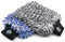 The Rag Company Cyclone Ultra Lot de 2 gants de toilette en microfibre coréenne 70/30, rembourrage en mousse, anti-rayures, non pelucheux, parfaits pour un lavage sans rinçage, 20,3 x 22,9 cm, bleu et