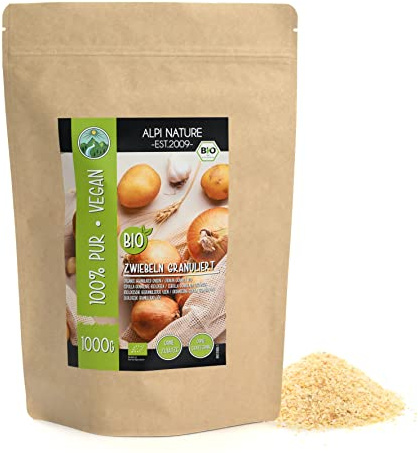 Alpi Nature Lökgranulat BIO 1kg, Torkad Granulerad Lök, Ekologiska Lökgranulat, Lök Granulat