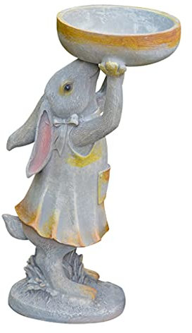 Garden Statue Garden Art Outdoor Decoration Courtyard Gardening Decoration Resin Small Rabbit Succulent Plant Flower Pot Office Living Room Decorative Flowerpot Garden Figurine (Color : A)