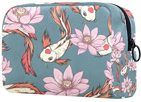 Carpas Japonesas Pescado Flor Flores Neceser Organizador De Viaje para Artículos De Tocador para Mujer
