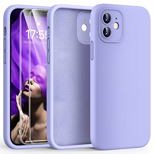 HATOSHI für iPhone 12 Hülle, Silikon Anti-Rutsch Kratzfestes Stoßfest Handyhülle für iPhone 12 Schutzhüll, Lila