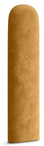 Muralo Panel tapizado ovalado de pared, cojín de pared, cabecero de cama, panel de pared, dormitorio, salón, cama, cojín de lomo, moderno y acolchado, panel acolchado (amarillo, 20 cm x 60 cm)