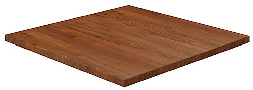 Makastle Massivholz Tischplatte Quadratisch Massivholzplatte Schreibtischplatte Holz Platte Ersatztischplatte für Innen- und Außenbereich, Dunkelbraun 70x70x2,5cm Eiche Behandelt
