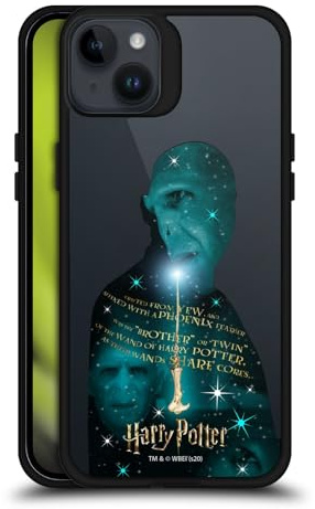 Head Case Designs Officially Licensed Harry Potter Voldemort Yew Wand Deathly Hallows XXXVIII Black Shockproof Dual Protection Case Compatible With Apple iPhone 15 Plus