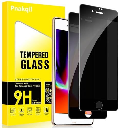 Pnakqil Sichtschutz Schutzfolie für iPhone 8 Plus/iPhone 7 Plus 2 Stück,Privacy Anti-Spy 9H Härte Sichtschutzfolie Bickschutzfolie,Privatsphäre Anti-Spähen Kratzfest Schutzglas Displayschutzfolie