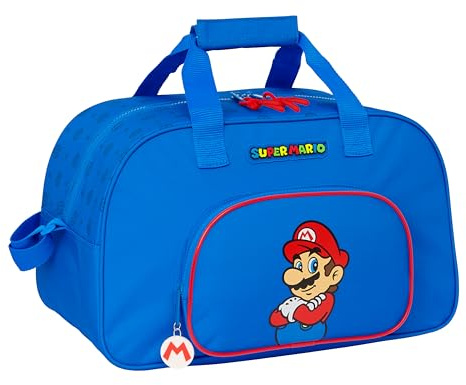 Super Mario Play Sac de Sport, Sac à Dos, idéal pour Les Enfants de différents âges, Confortable et Polyvalent, qualité et résistance, 40 x 23 x 24 cm, Bleu/Rouge, Bleu/Rouge, Estándar, Décontracté