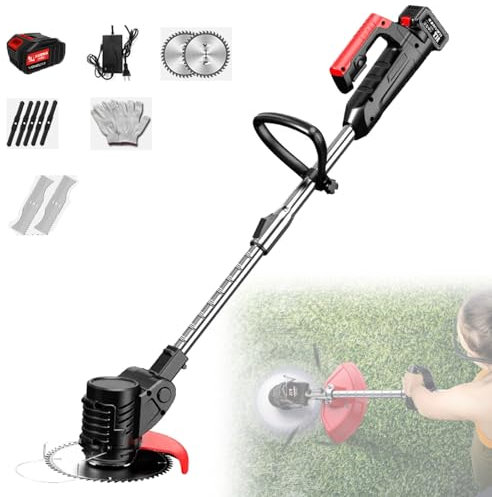 ZIXIAOS Electric Lawn Mower Rechargeable Li-Ion Battery Cordless Auto Release Lawn Mower for Home Garden Trimming for Green Gardening, Lawn Mower,one