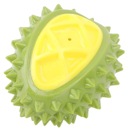Bnineteenteam Dog Chewing Toy Ball, Durian Dog Toy Ball, Sound Producing, Safe, Versatile, Long Lasting, for Dental Care, Anxiety Relief (Green