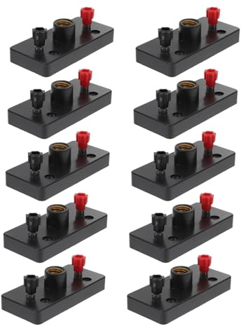 Culot à Vis pour Ampoule de Laboratoire 10 Pièces en Plastique Noir | Laiton, Bornes de Fixation, Démonstration des Circuits Simples, Retrait et Pose des Fils