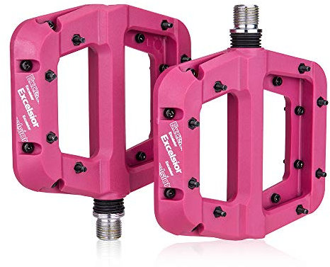 HESHUYAN Pedale Fahrrad MTB Fahrradpedale rutschfeste Mountainbike-Pedale Plattform Fahrrad Flache Pedale 9/16 Zoll Fahrradpedale MTB Fahrradteile Fahrradpedale(Pink)