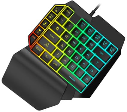 Uonlytech Clavier de Commande Main Modèle 15 39 Touches Noir en Plastique | USB 1,5m, Format Compact Portable, Installation Simple et Usage Immédiat