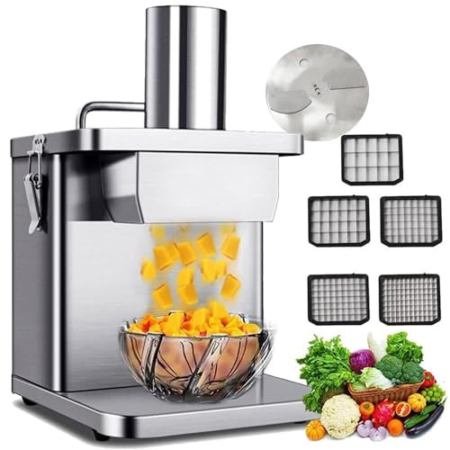 Cortadora Y Rebanadora De Verduras EléCtrica 2 En 1 | Cortadora Y Trituradora De Verduras Comercial 250W | Cortadora De Cebolla EléCtrica | Cortadora Y Cortadora De Frutas AutomáTica ,Silver