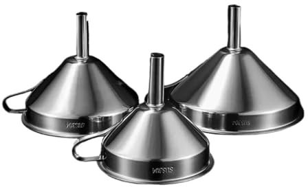 OZXJW Imbuto in Acciaio Inossidabile 304 Imbuto for liquidi for Olio da Cucina Imbuti in Metallo for Alimenti for riempire Bottiglie Utensili da Cucina(304-14.9 CM)