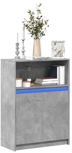 LAPOOH Sideboard mit Betongrau 72x34x100 cm Holzwerkstoff, Kommode Schlafzimmer, Kommoden & Sideboards, Wohnzimmerschrank, Flur Kommode, Zimmer Möbel - 852162