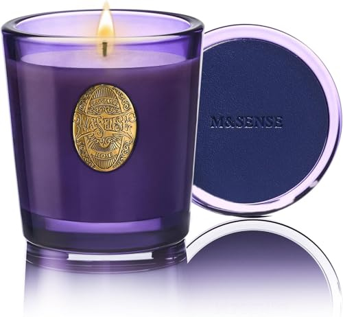 M&SENSE Scented Candles 260g Berry Deep Natural Soy Wax Candles 55 Hours Long Burning Time, Perfect Christmas Gifts for Women and Men