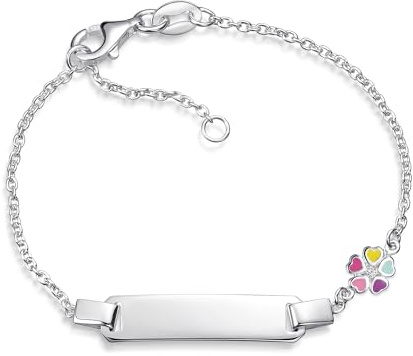 SILBERKETTEN STORE DEIN SCHMUCK ONLINE SHOP Kinder/Baby Gravur-Armband Erbse 1,5mm mit Blume |inklusive Gravur | echt 925 Silber