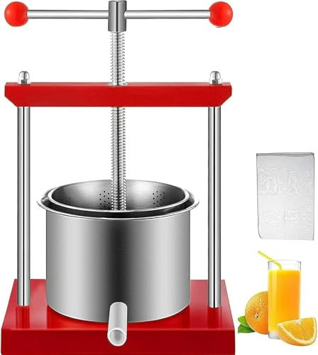 HOTAPEPU Gradu De Vin De Fruits, Presse-Raisons, Appuyez sur des Barils À Double Acier Inoxydable pour Faire du Vin, du Miel, du Jus, De l'huile De Poivre ~ /