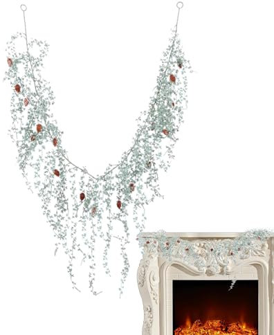 Vignes de lierre artificielles vertes | 1,8 m de grandes feuilles vertes suspendues artificielles pour sapin de Noël, cheminée, rampes d'escalier