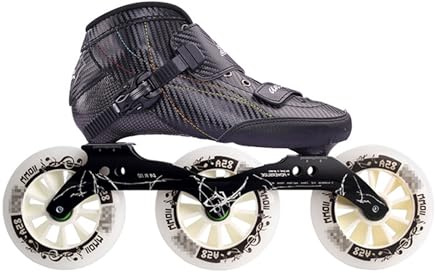 Weyot Patines En Linea Adulto, Patines Profesionales, Patines De Velocidad para Hombres Y Mujeres, Patines 3 Ruedas De Fibra De Carbono para Exteriores, Unisex, EU 38/UK 5/ 24CM,Black
