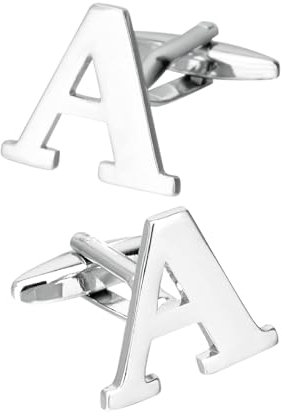 Cufflinks Shirt Manschettenknöpfe Herren Initialien Silber Versilbert Buchstabe W für Herren Père Fils Valentinstag Unternehmen Fête Des Pères