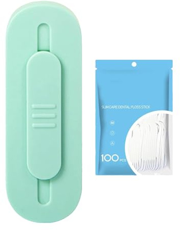 Scatola portaoggetti per filo interdentale, per filo interdentale ricaricabile, Organizzatore automatico di bastoncini di filo interdentale, Porta filo interdentale da 110 plettri riutilizzabile, bidi