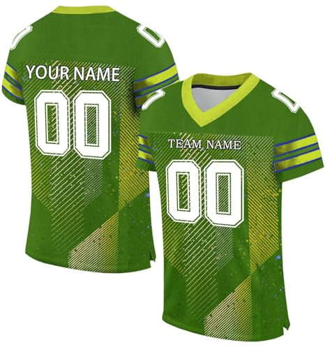 Personalisiertes American FootballTrikot Custom Football Jersey Individuell Bedruckt Team Name & Number Teamtrikot für Männer Frauen Jugend Unisex Schnelltrocknend Atmungsaktiv T-Shirts(#A 16)