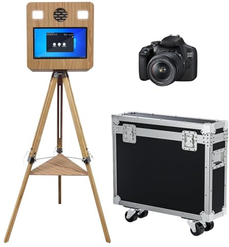 Cabine photo portable avec écran tactile de 15,6, appareil photo idéal pour mariages, fêtes, célébrations et événements en location (appareil photo + appareil photo)