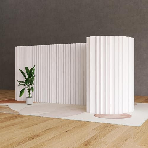 Generisch Raumteiler aus Papier für den Innenbereich, Raumtrennung, Sichtschutz, weiß, Faltbar, Modern, Windbeständig, Stabil, Umweltfreundlich