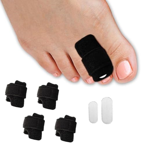 XFSRG 4 Piezas Corrector Dedo Martillo con Férula de Aluminio Ortesis Ajustable para Dedos Curvados o Fracturados para Hombres y Mujeres