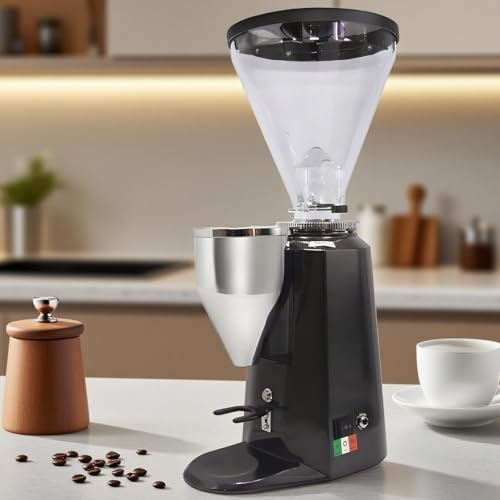 vnmudzeo Moulin à Café éLectrique à Meules Plates 360 W - 19 RéGlages PréCis, pour Expresso, Filtre, Infusion à Froid Et CafetièRe à Piston Black