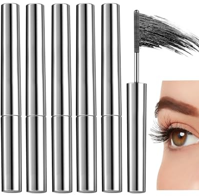 ALONK 5 Stück Mascara mit Metallbürste, Iron Eye Mascara, Wimperntusche mit Metallbürste(schwarz)