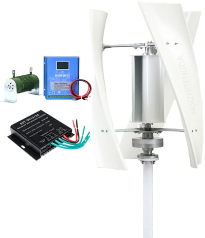 HUIZHITENGDA Aerogenerador de Eje Vertical de 10000W, CA 12V 24V 48V 220V Ideal para Uso marítimo, autocaravanas, hogares y Molinos de Viento,24v