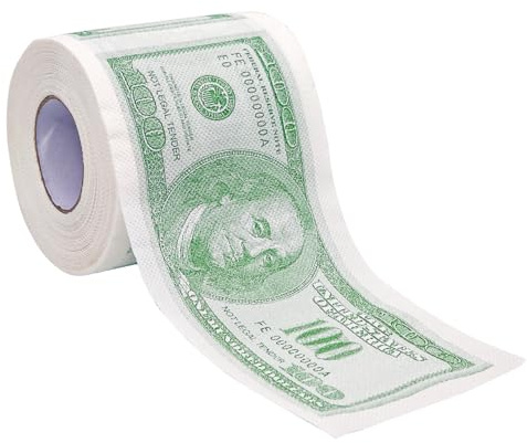 Klopapier Lustiges, Dollar Toilettenpapier, USD Toilet Paper mit Witzige Designs, WC Papier, Weich Bedruckt, Lustiges Gag-Geschenk, Partyzubehör