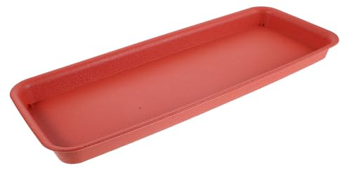 MOTHNUR Vassoio Rettangolare in Resina per Sottovasi Piante da Interno ed Esterno 49X20 CM, Raccoglitore D’Acqua Antigoccia Bordo Alto per Vasi Bonsai e Fioriere, Base Drenante per