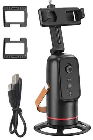 Face Tracking Tripod 360 Degree Rotation Mount | Foldable Camera Filming Stands for Live Streaming Vlogging Video Recording Selfie Calls Photography Conferencing