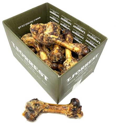 T.Forrest Roasted Pork Bones for Dogs - 25 Pack - 100% Natural, Long Lasting, Grain and Gluten Free Chews