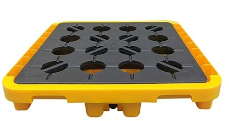 XBTGS Plataforma modular de contención de derrames, bandeja de rejilla apilable, paleta de capacidad de tambor de aceite con drenaje, solución de seguridad industrial para garaje de fábrica y cocina