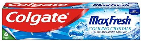 Colgate Max Fresh Cooling Crystals Toothpaste 125ml, Freshness Powered by UltraFreeze, 10x Longer-Lasting, Instant Burst of Freshness, Refreshing Cool-Mint Flavour