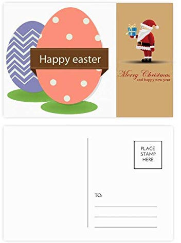 Frohe Ostern Religion Festival Farbiges Ei Weihnachtsmann Postkarten-Set Dankeskarte Mailing 20 Stück