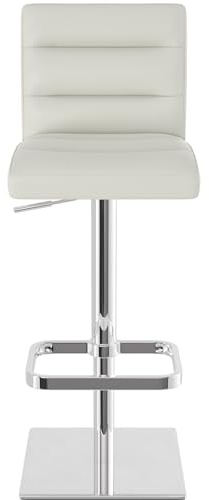 Bar Stools UK Luxus Chrom Echtleder Barhocker - Weiß