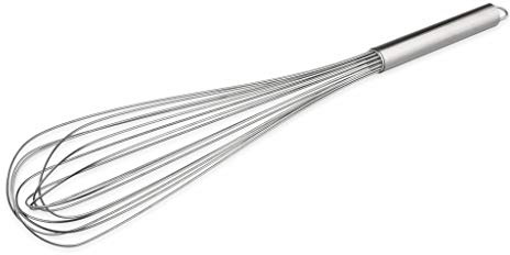 thermohauser Schneebesen (Edelstahl rostfrei), 55 cm Länge, mit Metallgriff und Aufhänger, mit 16 Schlaufen, Edelstahlgriff, Silber