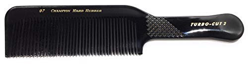Champion 97 by Hercules Sägemann Turbo-Cut 2 - Pettine per tagliare i capelli in caucciù naturale fine - 9,5 pollici - Pettine da taglio a macchina Grip Back, extra lungo (97-4770)