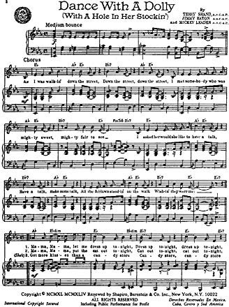 Dance With A Dolly (With A Hole In Her Stockin) (Piano Vocal)
