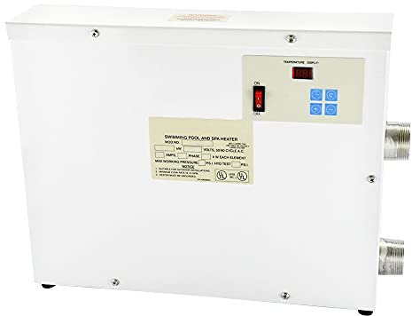 TGHY Schwimmbadheizung 5.5kW 9kW 11kW 15kW Elektrischer Poolheizungen Thermostat für Oberirdischen Einbaupool 220V Digitale Spa-Wasserbadheizung für max. 10CBM Pool,9kw