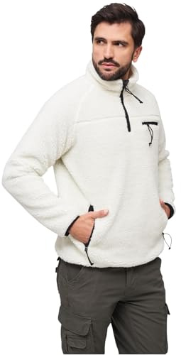 Brandit Men's Teddyfleece Troyer White size XL