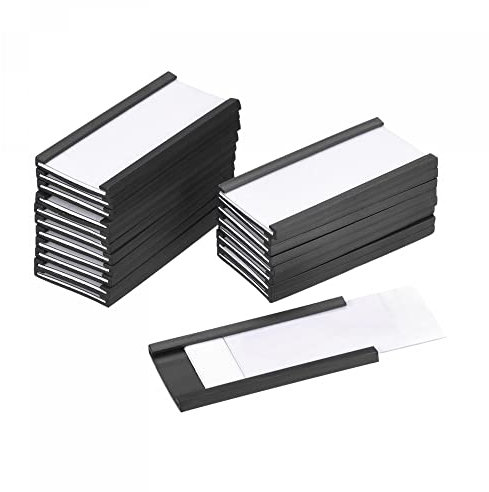 sourcing map 30 Stück Etikettenhalter 2 x 1 C Kanal Gummi Magnetisch für Metallregale Büro Aktenschränke